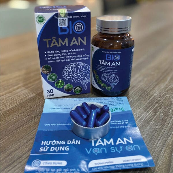Thực phẩm bảo vệ sức khỏe Bio Tâm An Hỗ trợ tăng cường tuần hoàn máu, Dưỡng tâm, an thần, giảm căng thẳng Stress, mất ngủ