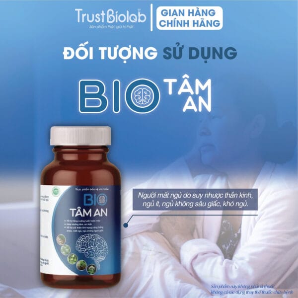 Thực phẩm bảo vệ sức khỏe Bio Tâm An Hỗ trợ tăng cường tuần hoàn máu, Dưỡng tâm, an thần, giảm căng thẳng Stress, mất ngủ