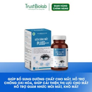 Thực phẩm bảo vệ sức khỏe Viên Sáng Mắt Bio pluss++ Bổ sung dưỡng chất cho mắt, cải thiện thị lực, giảm nhức mỏi, khô mắt, hạn chế lão hóa mắt