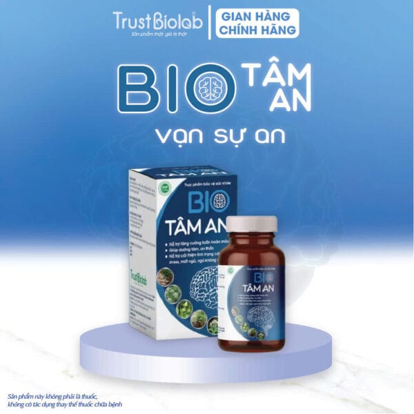 Thực phẩm bảo vệ sức khỏe Bio Tâm An Hỗ trợ tăng cường tuần hoàn máu, Dưỡng tâm, an thần, giảm căng thẳng Stress, mất ngủ