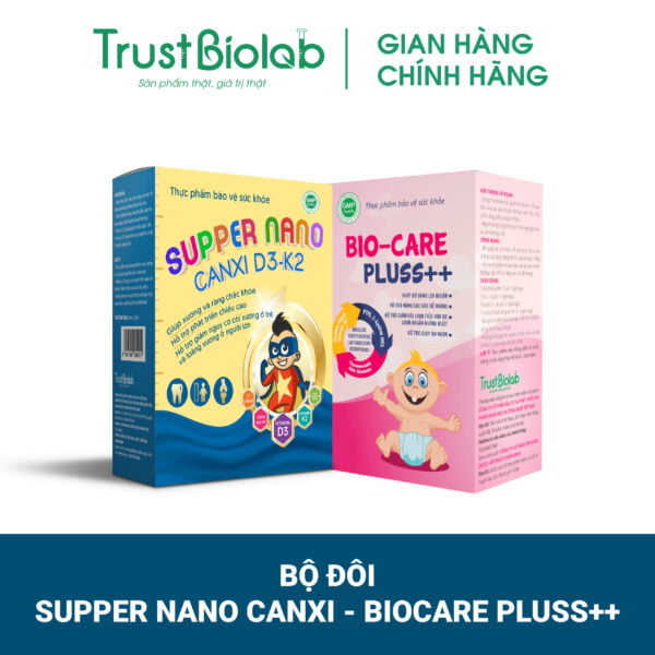 BỘ ĐÔI TĂNG CHIỀU CAO VÀ ĂN NGON TĂNG ĐỀ KHÁNG Supper Nano Canxi và Biocare Pluss++
