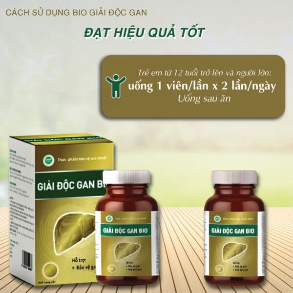 Thực phẩm bảo vệ sức khỏe Giải Độc Gan Bio Hỗ trợ giải độc gan, mát gan, giúp bảo vệ gan; Hỗ trợ tăng cường chức năng gan; Hỗ trợ giảm các triệu chứng mẩn ngứa, vàng da, men gan cao, chán ăn do chức năng gan kém