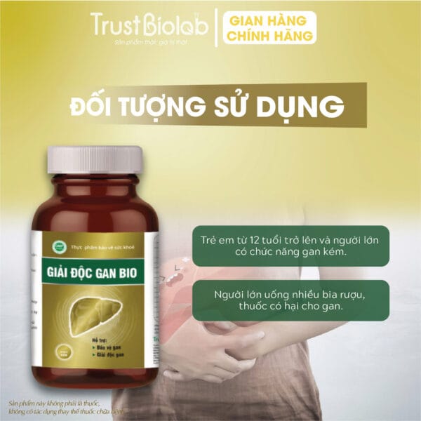 Thực phẩm bảo vệ sức khỏe Giải Độc Gan Bio Hỗ trợ giải độc gan, mát gan, giúp bảo vệ gan; Hỗ trợ tăng cường chức năng gan; Hỗ trợ giảm các triệu chứng mẩn ngứa, vàng da, men gan cao, chán ăn do chức năng gan kém