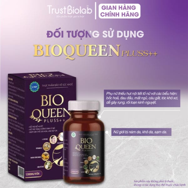 Thực phẩm bảo vệ sức khỏe Bioqueen pluss++ Hỗ trợ bổ máu huyết, Hỗ trợ tăng cường sinh lý nữ, Giúp hạn chế lão hóa, làm đẹp da