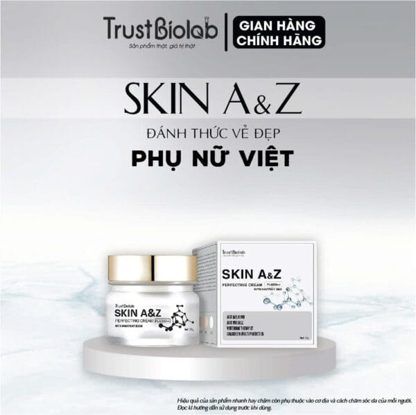 Kem dưỡng ngày Skin A&Z Perfecting cream Pluss++ Giúp làm mờ các vết nám, thâm, tàn nhang, đồi mồi, nếp nhăn và các dấu hiệu lão hóa trên da. Tăng cường dưỡng chất, giúp cải thiện độ đàn hồi của da, giúp da trông đều màu sáng hồng rạng rỡ. Bảo vệ da