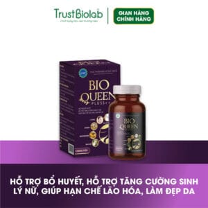 Thực phẩm bảo vệ sức khỏe Bioqueen pluss++ Hỗ trợ tăng cường sinh lý nữ, cải thiện các biểu hiện do thiếu hụt nội tiết tố nữ; Giúp hạn chế lão hóa, làm đẹp da; Hỗ trợ bổ máu huyết